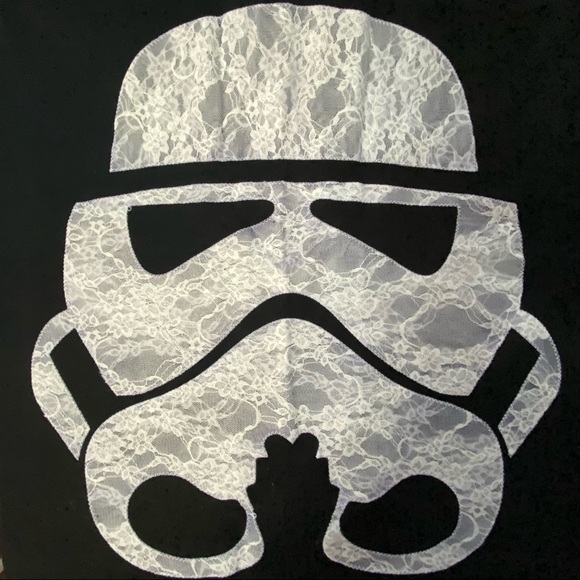 Star Wars White Lace Storm Trooper Black Knit Dolman Cardigan S/M Small Medium - Picture 3 of 7